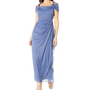 Alex Evenings Cold Shoulder Chiffon Gown Size 6